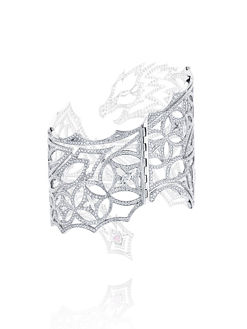 Round Diamond & Oval Ruby & White Gold Bracelet, 2