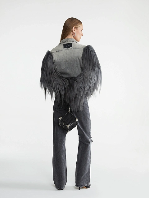 Grey Denim & Yak Fur Jacket, 9