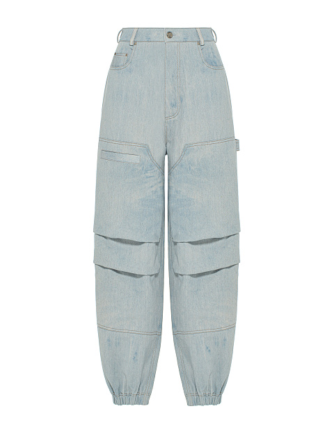 Light Blue Washed Denim Joggers, 1 Light Blue Washed Denim Joggers, 1