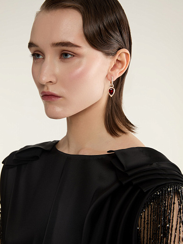 Yellow Gold, Zircon & Diamonds Earrings, 2