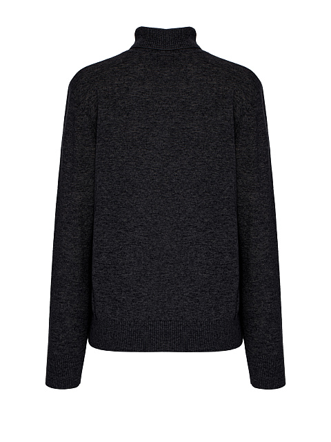 Men's Dark Grey Cashmere Turtleneck Sweater, 2