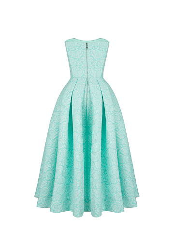 Turquiose Jacquard Midi Dress, 2