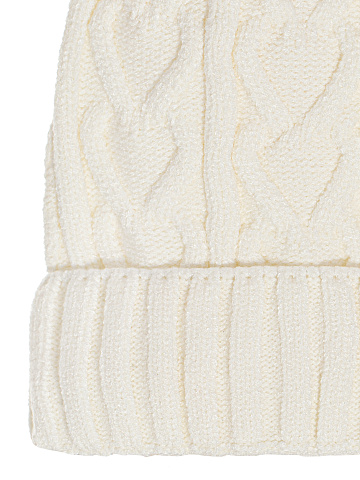 White cable knit beanie, 2