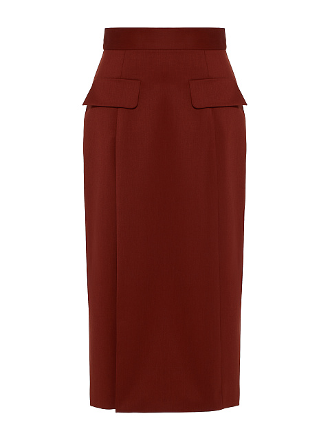 Bordeaux Wool Midi Skirt Suit, 3
