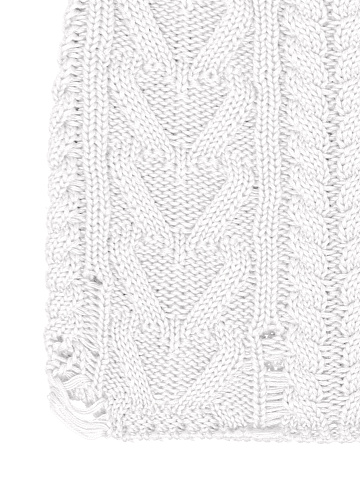 White Distressed Cotton Beanie, 2