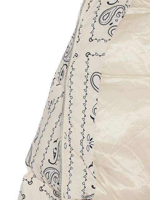 Milk‑colored cropped down jacket with paisley pattern, 4 Milk‑colored cropped down jacket with paisley pattern, 4