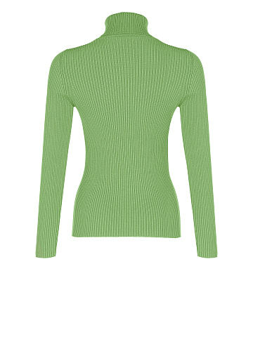 Green ribbed knit turtleneck, 2
