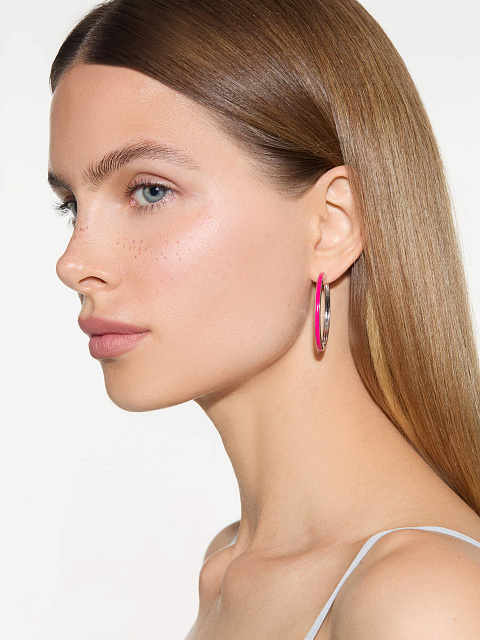 Medium white gold hoops with Tutti Frutti-colored enamel, 2