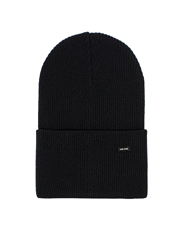 Black Ribbed Beanie Hat, 1