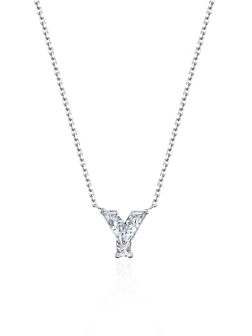 White gold necklace with fancy-cut diamond, 1