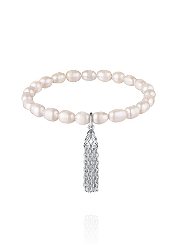 Silver Tassel & Pearls Bracelet, 1
