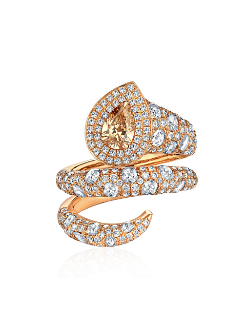 Rose gold ring with diamonds, 1