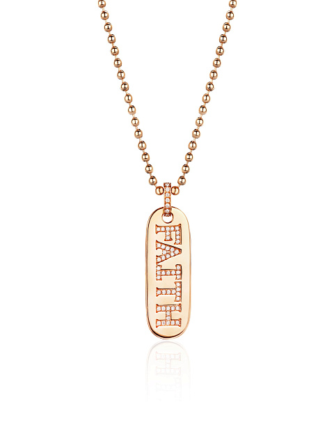 “Faith” pink gold pendant necklace, 1