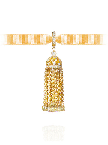 Gold & Yellow Diamonds Tassel Pendant, 1