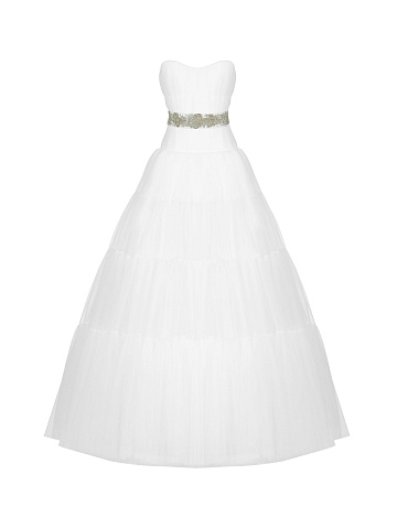 White Strapless Corset Tulle Dress, 1