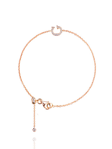 Rose Gold & Diamonds Letter "G" Bracelet, 1