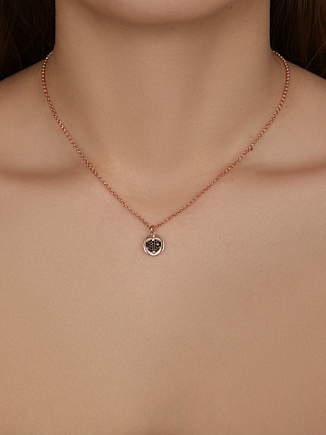 Rose Silver & Black Cubic Zirkonia Necklace, 2