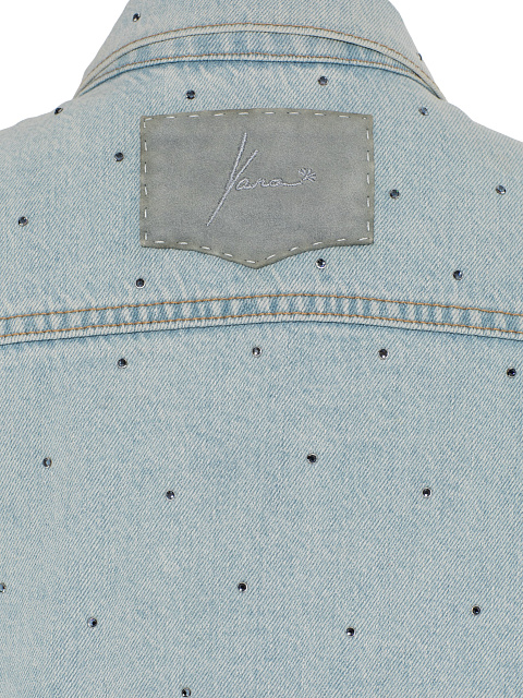 Light Blue Denim Jacket with Crystals, 4