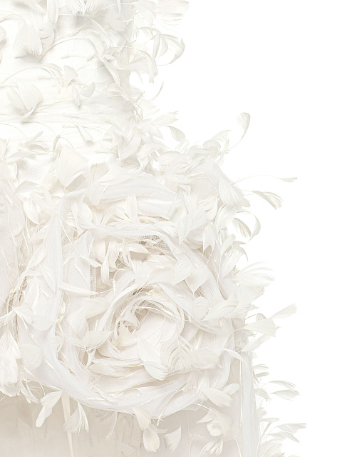 White Feather & Drape Tulle Dress, 4 White Feather & Drape Tulle Dress, 4