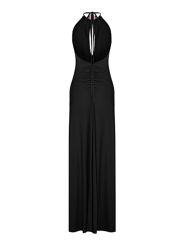 Black Open Back Maxi Dress, 2