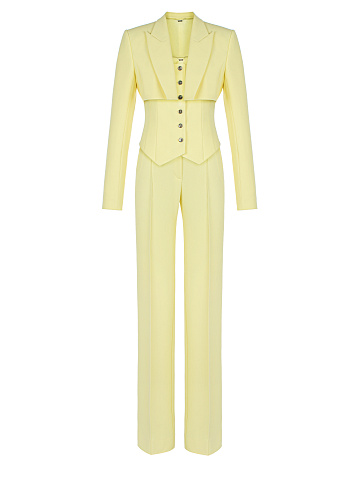 Pale Yellow Suit With Cropped Jacket, 1