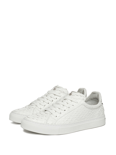 White Python Leather Sneakers, 1