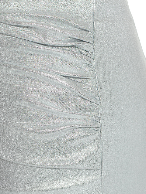 Silver faux leather mini skirt with draping, 3 Silver faux leather mini skirt with draping, 3