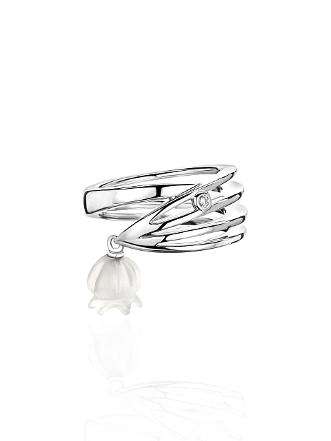 Bead Quarz, Round Diamond & White Gold Ring, 2