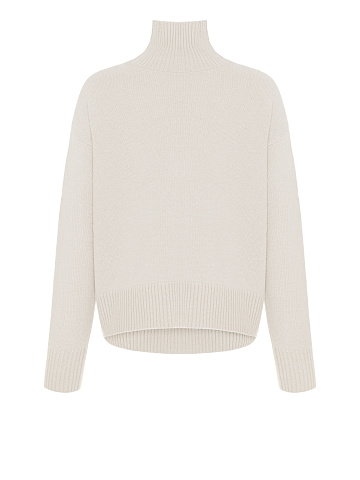 White Royal Cashmere Turtleneck Sweater, 1