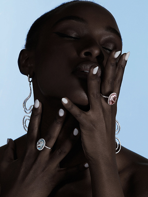 White Gold, Diamonds & Morganite Ring, 3