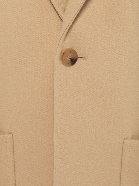 Voluminous Beige Single-breasted Coat, 3