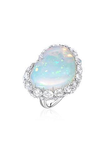 Ring with opal and diamonds, 1