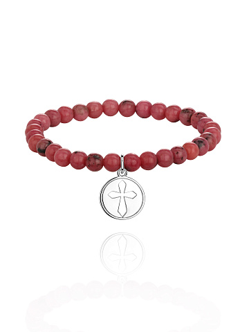 Silver & Jasper Beaded Bracelet, 1