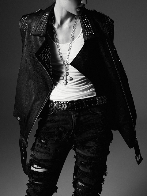 Black Distressed Cotton Jeans, 6