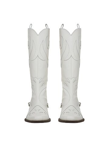 White Leather Cossacks With Chain, 2