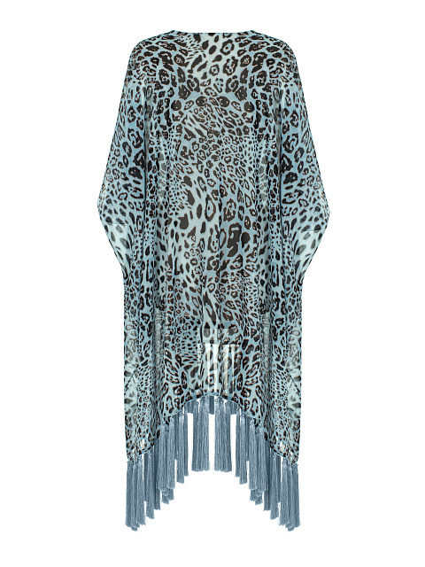 Blue Leopard Fringe Tunic, 2 Blue Leopard Fringe Tunic, 2