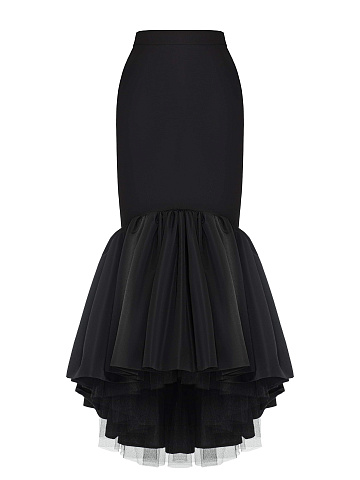 Black maxi taffeta skirt, 1
