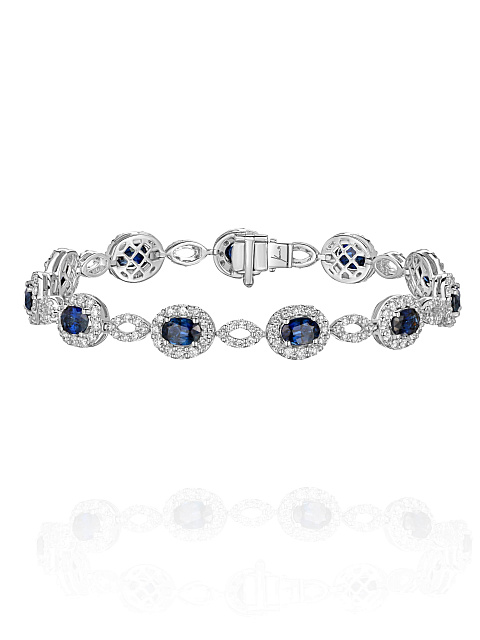 White gold bracelet with sapphires and diamonds, 1