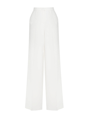 Wide White Viscose Trousers, 1