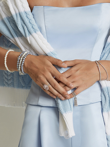 Silver & Mother of Pearl Beaded Bracelet, 2