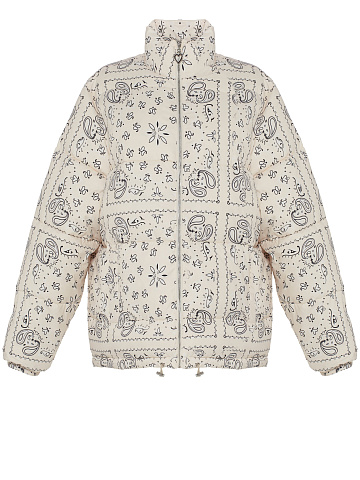Milk-colored down jacket with paisley pattern, 1
