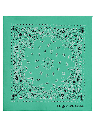 Mint Green Cotton Paisley Printed Bandana, 1