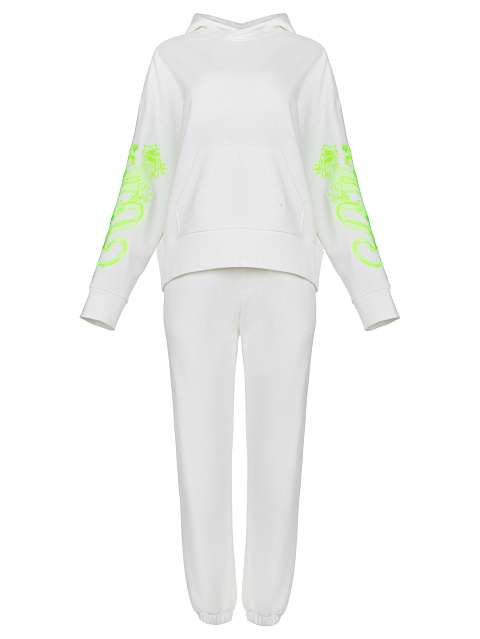 White Dragon Embroidered Jersey Suit, 1