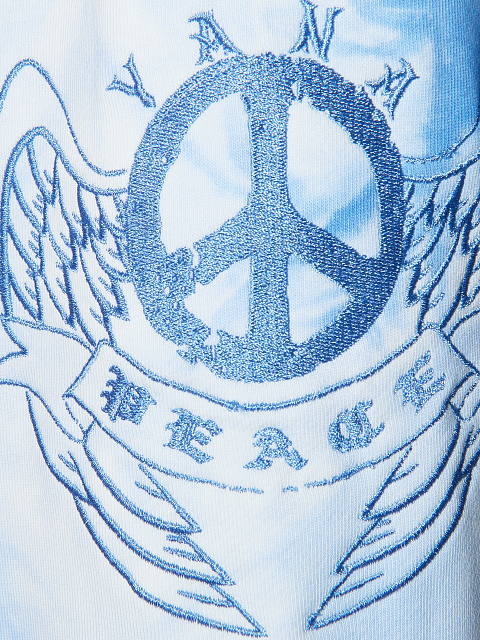 White & Blue Tie Dye Jersey Set With Cropped Sweatshirt, 5 White & Blue Tie Dye Jersey Set With Cropped Sweatshirt, 5