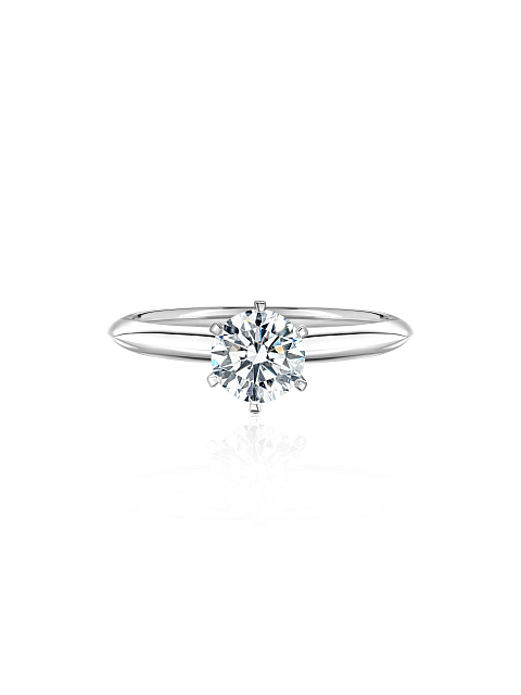 Round Diamond & White Gold Ring, 3