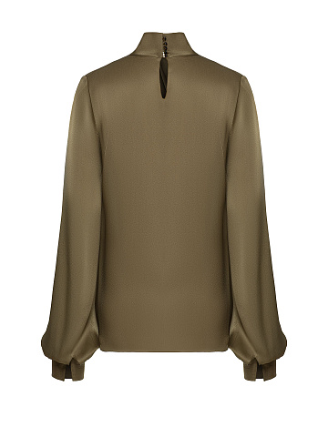 Olive Green Silk Blouse, 2
