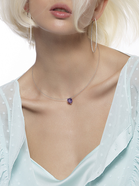 White Gold Diamond Hoop Earrings, 3