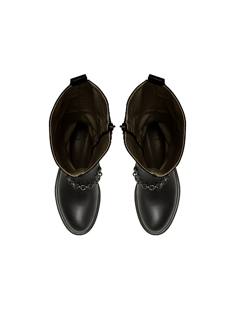 Blue Leather Studded Boots, 4