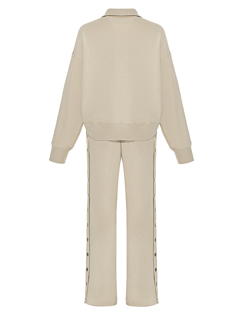 Beige "Yana" Embroidered Jersey Suit, 2 Beige "Yana" Embroidered Jersey Suit, 2