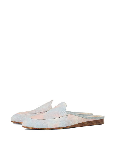 Pink Tie-Dye Denim Mules, 1